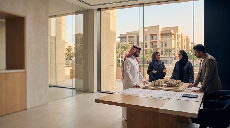 مشروع سكني قيد التسويق بواجهات حديثة